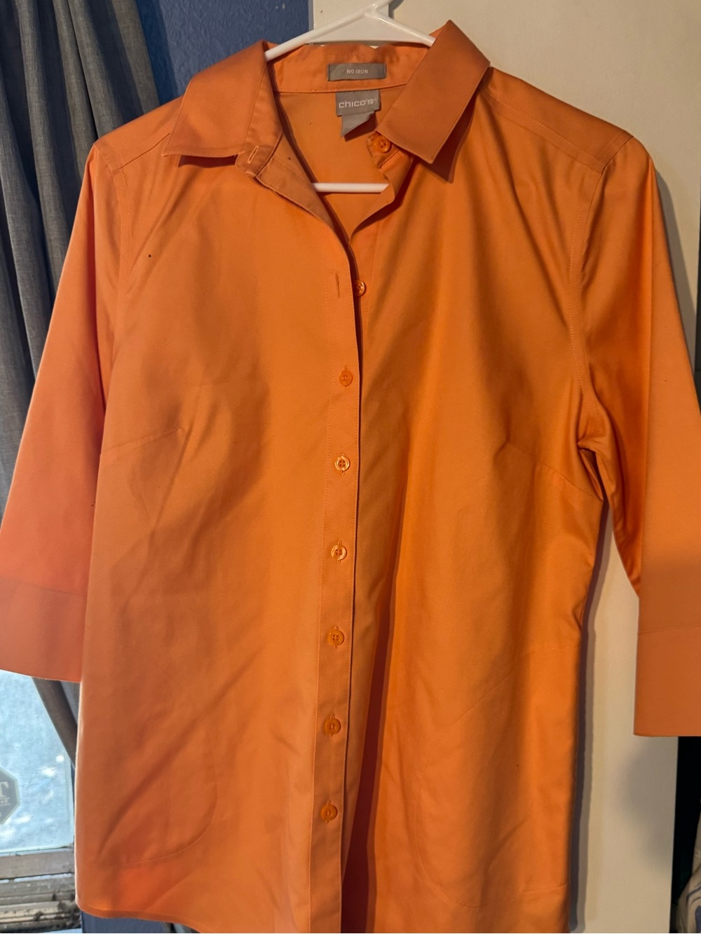 Chico's Bright Orange Button-Down Shirt